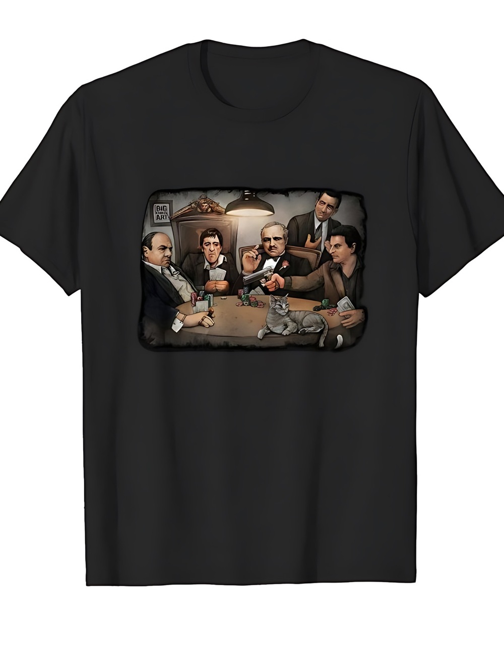 Get Down Art Mens Gangsters Playing Poker Retro Classic Unisex T-shirt